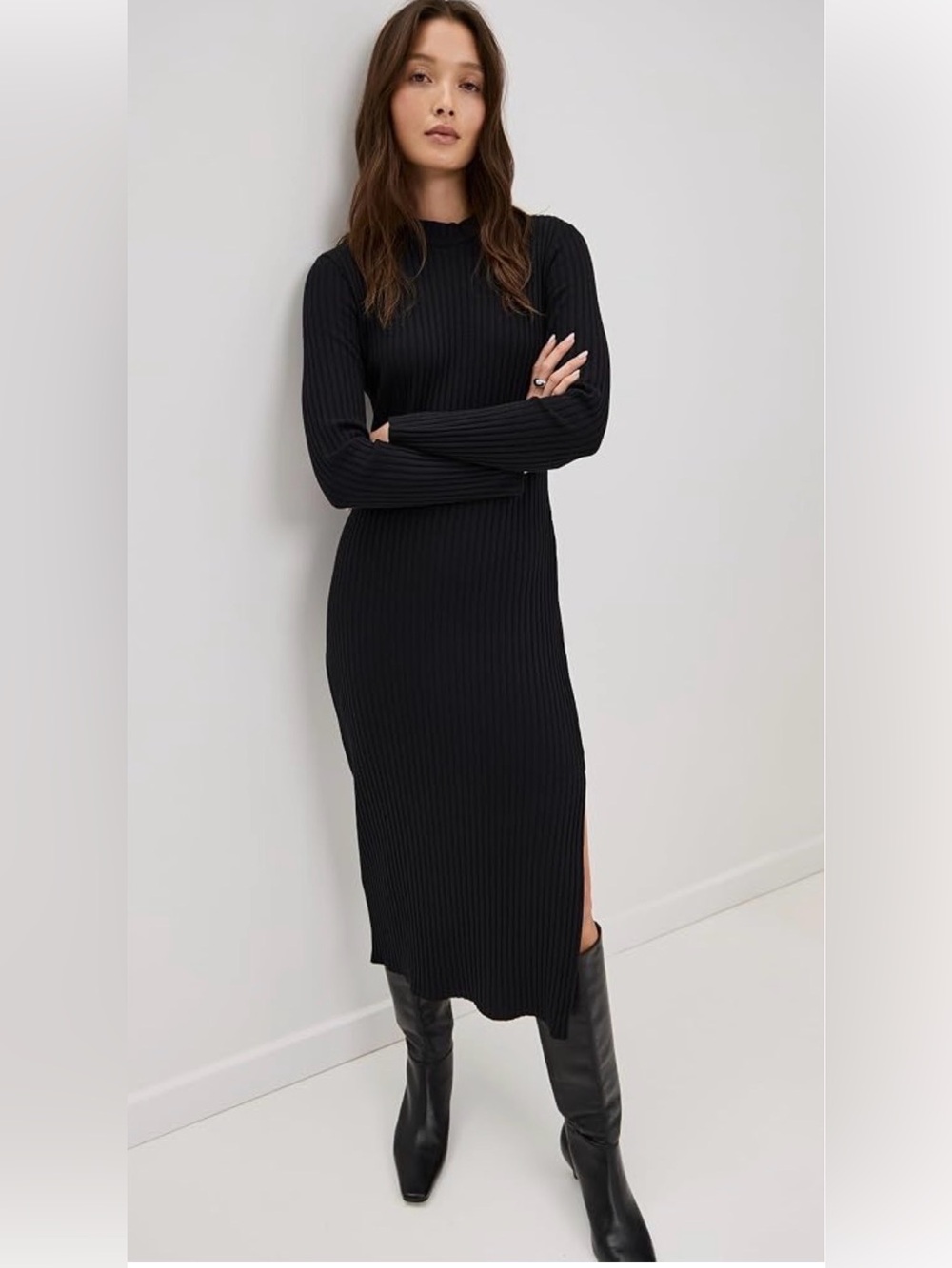 Vince Women's Rib High Crew Neck Dress